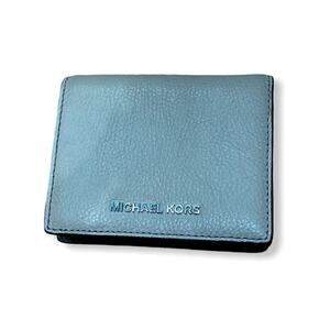 MICHAEL KORS Gray Pebbled Leather Bi-Fold Wallet Coin Purse